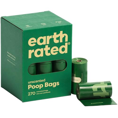 Earth Rated Dog Poop Bags, Guaranteed Leak Proof and Extra Thick Waste Bag Refill Rolls For Dogs, Unscented, 270 Count