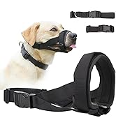 Barkless Dog Muzzle, Soft Padded Comfy Muzzle for Biting and Chewing, Adjustable Muzzle for Small...