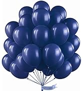 PartyWoo Blue Balloons, 50 pcs 12 Inch Pearl Navy Blue Balloons, Latex Balloons for Balloon Garla...