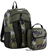 FUEL 2 in 1 Water Resistant Backpack with Insulated Reusable Lunch Box – 18.5” for Office, Picnic...