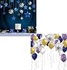 Decor365 Blue Silver Star Party Decoration 3D Star Garland & Balloon Twinkle Little Star Decor Starry Galaxy Planet Party Supplies Hanging Birthday Baby Shower Graduation Wedding Ramadan EID Banner