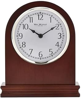 Wm. Widdop Arched Birch Wood Mantel Clock with Arabic Dial (W9699)