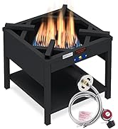 ARC Cast Iron Single Burner Propane Stove, 200,000BTU High Pressure Outdoor Gas Stove Cooker Prop...