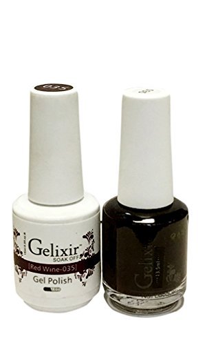 Gelixir Duo matching gel and nail polish, Made in USA. (035-Red Wine)