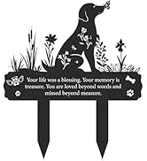 Rngmsi Grave Markers for Cemetery for Dog, Metal Grave Markers Yard Memorial Pet Dog, Grave Stake...