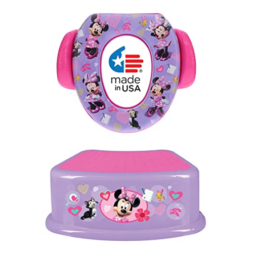 Disney Minnie Mouse 2 Pc 'Happy Helpers' Essential Potty Training Set - Soft Potty Seat, Step Stool