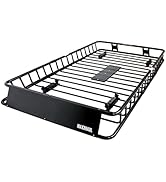 MAXXHAUL 50506 64" x 39" x 6" Heavy-Duty Universal Steel Roof Rack , Black