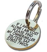 Deeply Engraved Solid Brass 27mm Circular Dog tag