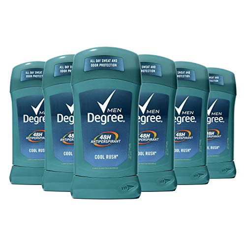 Degree Men Original Antiperspirant Deodorant 48-Hour Odor Protection Cool Rush Mens Deodorant Stick 2.7 oz, 6 Count