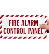 SmartSign - LB-1533-EU-05x10 "Fire Alarm Control Panel" Label | 5" x 10" Laminated Vinyl Red on W...