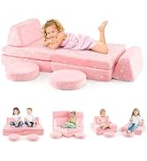 Costzon Kids Couch Set Convertible, Toddler Chair Glow in The Dark, Folding Children Sofa Couch, ...