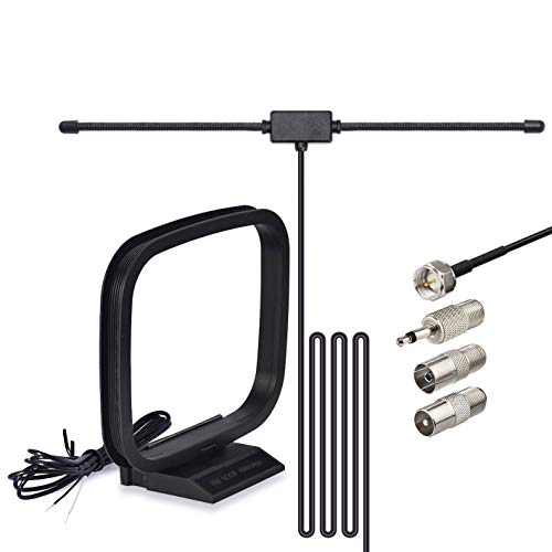 Bingfu FM Dipole Antenna 75 Ohm FM Radio Antenna FM Antenna AM Loop Antenna for Stereo Receiver Indoor Pioneer Onkyo Yamaha Marantz FM Radio Home Stereo Receiver AV Audio Video Home Theater Receiver