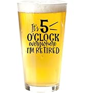 Its 5 O'Clock Everywhere Beer Glass For Men - Retirement Gifts for Men - Funny Beer Glass Unique ...