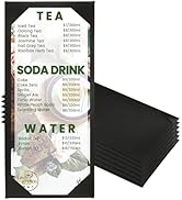 DUPDMKIN Menu Holder 6 Pack Menu Cover Black Restaurant Menu Covers 4.25" X 11" PU Leather Menu C...