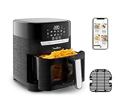 Moulinex Easy Fry & Grill Vision Friteuse sans huile + Grill, Capacité 4,2 L, Jusqu'à 6 personnes, 8 programmes automatique…