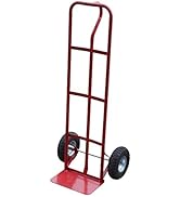 AB Tools Sack Truck 600lb With Pneumatic Wheels Red Steel Hand Trolley Stacker Truck