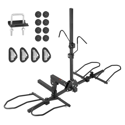 VEVOR Hitch Mount Bike Rack, 160 LBS Capacity Ebike Rack, 2-Bike Platform Style for 2-inch Receiver, Titling and Folding Bike Carrier with Tires up to 5' Wide, for Car, SUV, Truck, RV