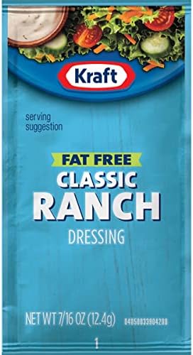 Kraft Fat Free Ranch Salad Dressing Single Serve Packet (0.44 oz Packets, Pack of 200)