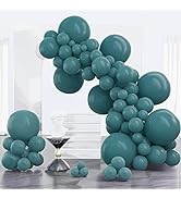 PartyWoo Greenish Blue Balloons, 100 pcs Retro Green Balloons Different Sizes Pack of 18 Inch 12 ...