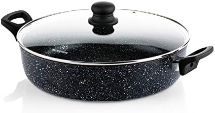 Westinghouse Frying Pan with Lid Non Stick - Ø 32 cm Saute Pan - Casserole Dish for Induction Gas Electric & Ceramic Hob - Black Marble