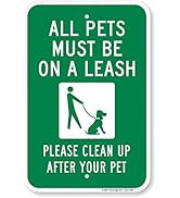 Amazon.com: SmartSign 12 x 10 inch “All Pets Must Be On A Leash ...