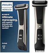 מכונת תספורת Norelco Bodygroom 7000, Body & Manscape של Philips עם מכונת גילוח חשמלית. בטוח לחזה, באק...