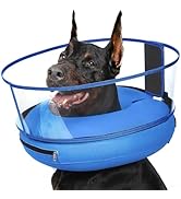 BARKLESS Dog Cone, Dog Donut Collar After Surgery, Inflatable Dog Cone with Clear Anti-Licking Sh...