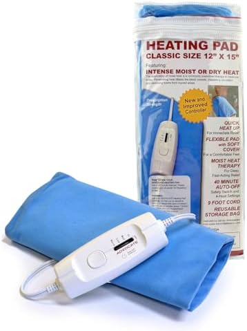 Advocate Moist and Dry Heat Pad with Flexible Pad & Soft Cover | Controllable Heat Settings High, Medium, Low & Warm | Effective for Shoulder, Neck, Back Pain & Cramps | Comes with Reusable Bag