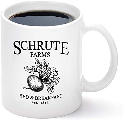 Schrute Farms Mug Schrute Farms Bed And Breakfast Est. 1992 The Office Coffee Mug The Office Gifts for Men Women Funny Coffee Mug Cup 11 Ounce White