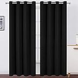 LEMOMO Blackout Curtains 52 x 84 inch/Black Curtains Set of 2 Panels/Thermal Insulated Room...