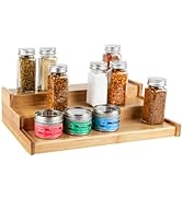 Homeries Bamboo Spice Rack organizer for Cabinet 3-Tier, for Pantry Cabinet or Countertop, Waterp...