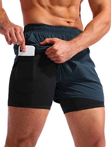 Pudolla Men’s 2 in 1 Running Shorts 5