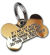 Reinforced Deeply Engraved Solid Brass Bone Dog tag