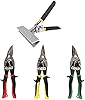 HVAC 3 Piece Aviatin Tin Snips Set, Straight, Left, Right Cut with 6 Inch Hand Seamers Non Slip Handles