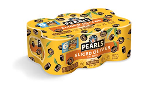 Pearls 3.8 oz. Sliced Ripe Black Olives, 6-Cans