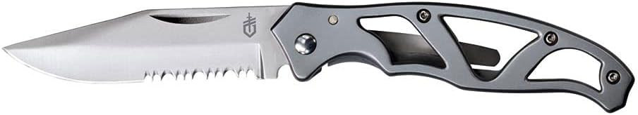 Gerber Paraframe Mini Knife, Serrated Edge, Stainless Steel [22-48484 ...