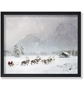 Poster Master Santa Claus Poster - Reindeer Sleigh Print - Holiday Art - Christmas Art - Winter A...