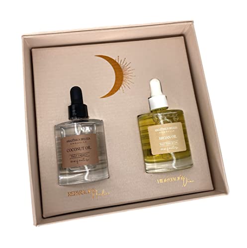 AMAZONICA BELEZA Kit Argan Oil and Coconut Oil for Hair - Nutrition, Hydration and Repair for Hair (60 ml each)