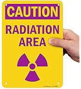 SmartSign 10 x 7 inch “Caution - Radiation Area” OSHA Sign with Symbol, Digitally Printed, 55 mil...