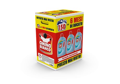 Omino Bianco - Detersivo Lavatrice Liquido, 150 Lavaggi, Rispetta Colo...