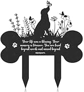 Rngmsi Pet Grave Markers Dog - Metal Dog Memorial Garden Markers Grave Decorations for Cemetery P...