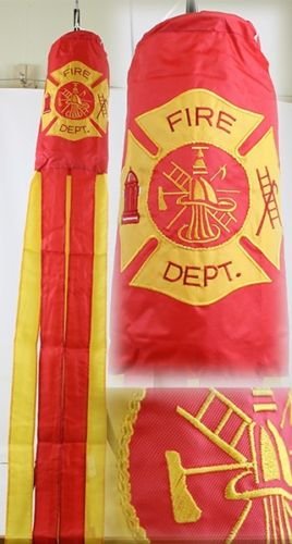 60" Embroidered F.D. Fire Dept./ Department 100% Polyester Wind Sock W/Grommets