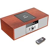 Nostalgic Bluetooth Stereo System for Home, WISCENT Vintage Micro HiFi Systems CD Player,with Blu...