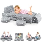 Costzon Kids Couch Set Convertible, Toddler Chair Glow in The Dark, Folding Children Sofa Couch, ...