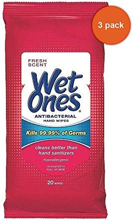 20CT Wet Ones Wipes - Pack of 3