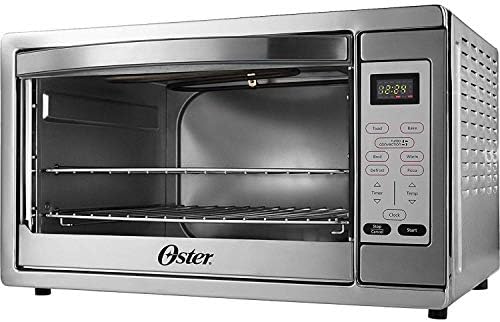 Oster Toaster Oven, 7-in-1 Countertop Toaster Oven, 10.5" x 13" Fits 2 Large Pizzas, Stainless Steel