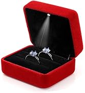 GBYAN Ring Box for Wedding Ceremony Velvet Couple Ring Holder Double Slot Jewelry Storage Box for...