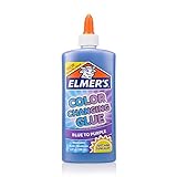 Elmer's Color Changing Liquid Glue, Great for Making Slime, Washable, Blue to Purple, 9 Ounces