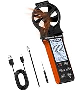 GOYERRNES Air Flow & Wind Speed Meter, Handheld CFM Anemometer with Waterproof Touch Button, CFM ...