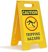 "Caution - Tripping Hazard" Folding Floor Sign By SmartSign | 25" x 12" Plastic